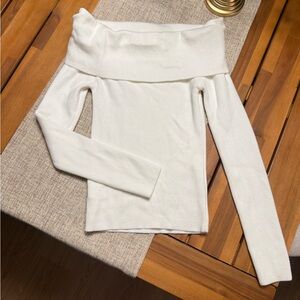 Princess Polly Off-Shoulder White Sweater